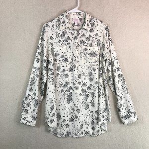 Isabel by Ingrid & Isabel Maternity Blouse Small White Floral Long Sleeve Top